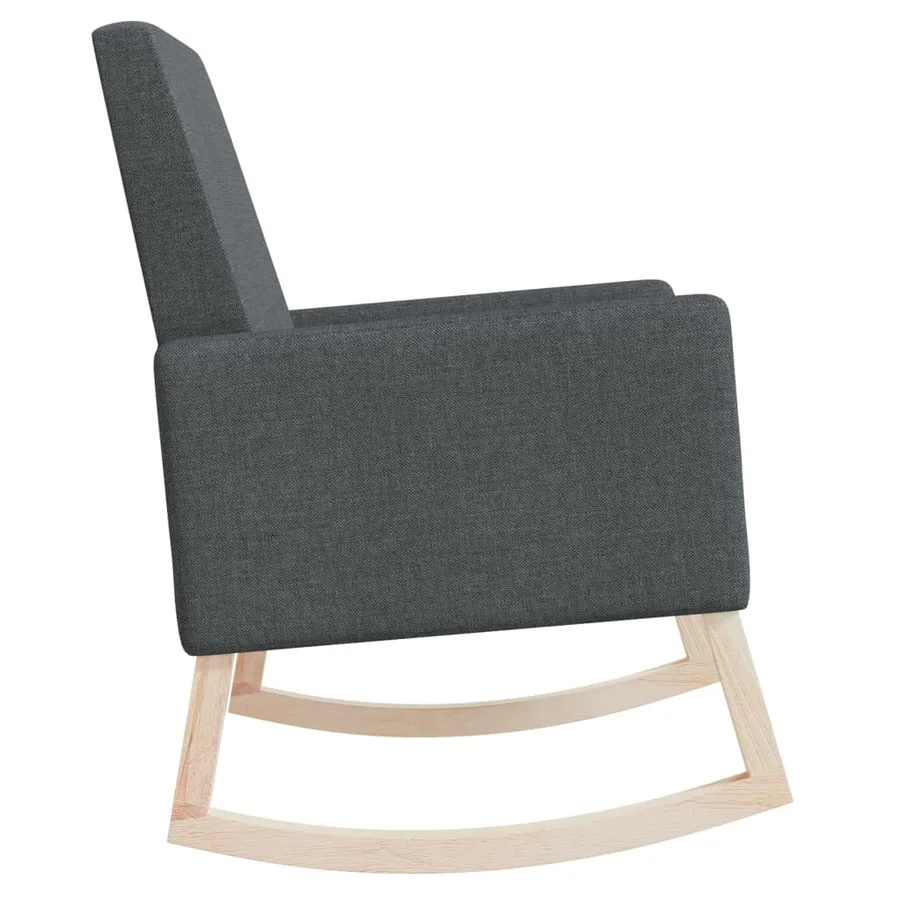 Chaise à bascule Gris foncé Tissu - 4