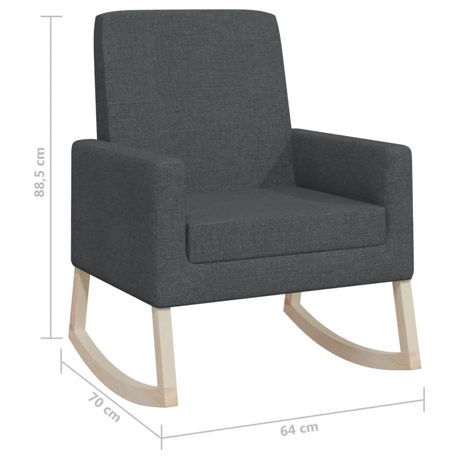 Chaise à bascule Gris foncé Tissu - 8