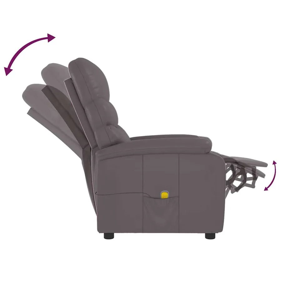 Fauteuil de massage Gris Similicuir - 7