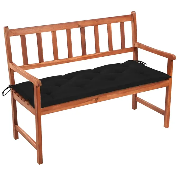 Banc de jardin avec coussin 120 cm Bois d'acacia massif