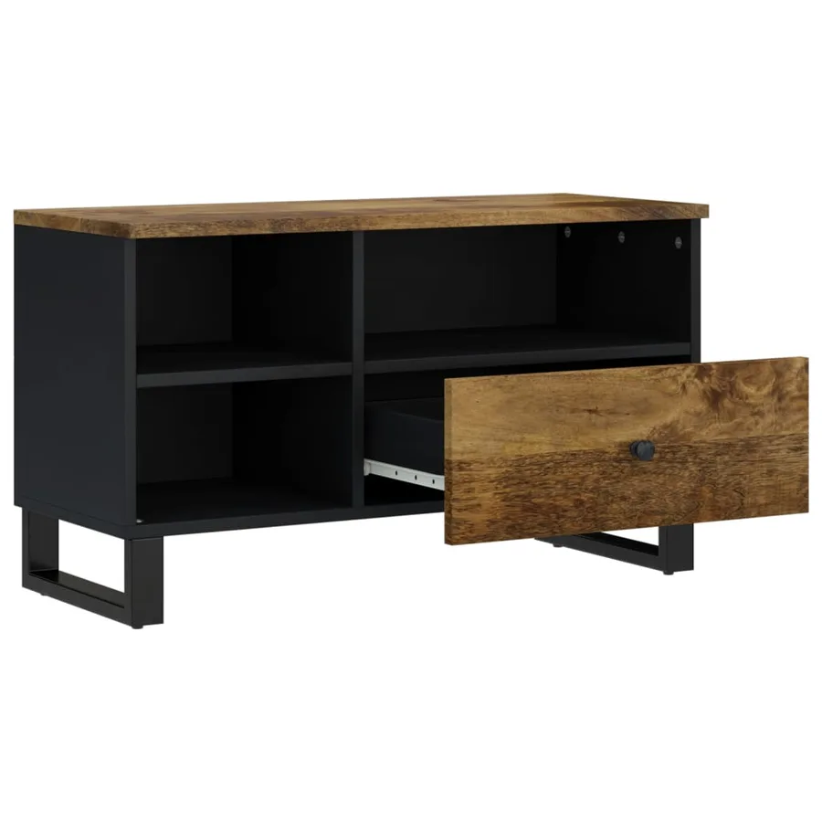 Meuble TV 80x33x46 cm bois de manguier et d'ingénierie - 3