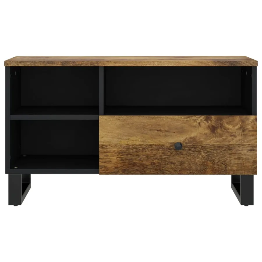 Meuble TV 80x33x46 cm bois de manguier et d'ingénierie - 4