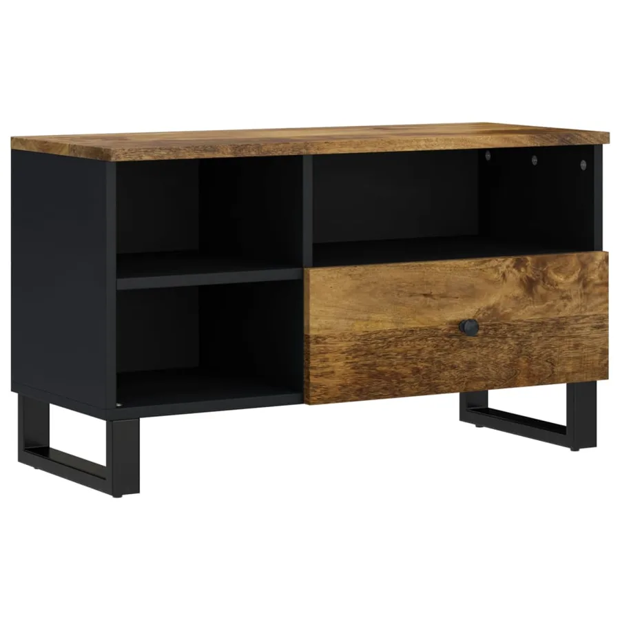Meuble TV 80x33x46 cm bois de manguier et d'ingénierie - 9