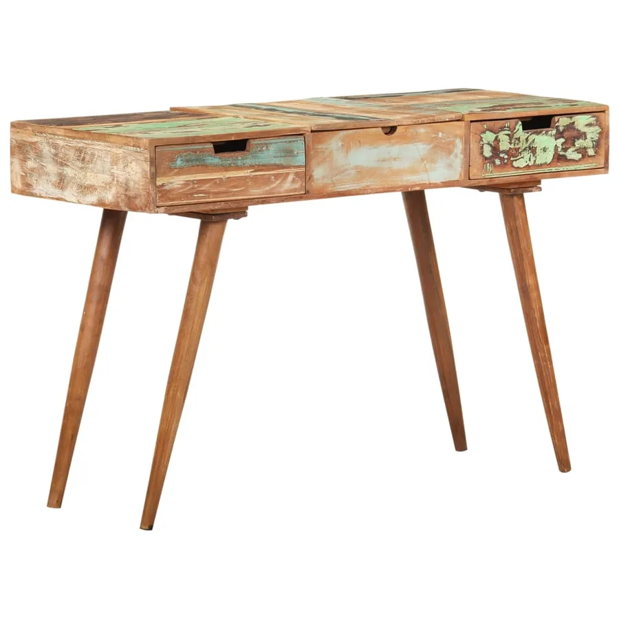 Coiffeuse avec miroir 112x45x76 cm Bois massif de récupération - 11