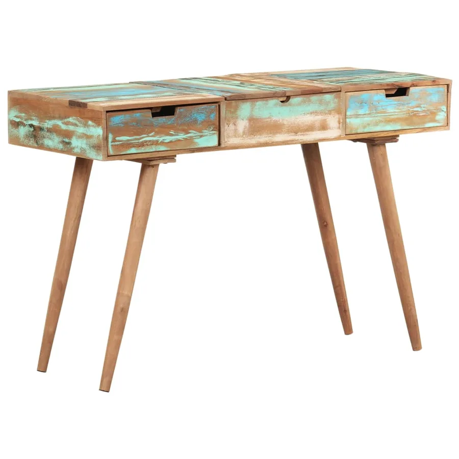 Coiffeuse avec miroir 112x45x76 cm Bois massif de récupération - 12