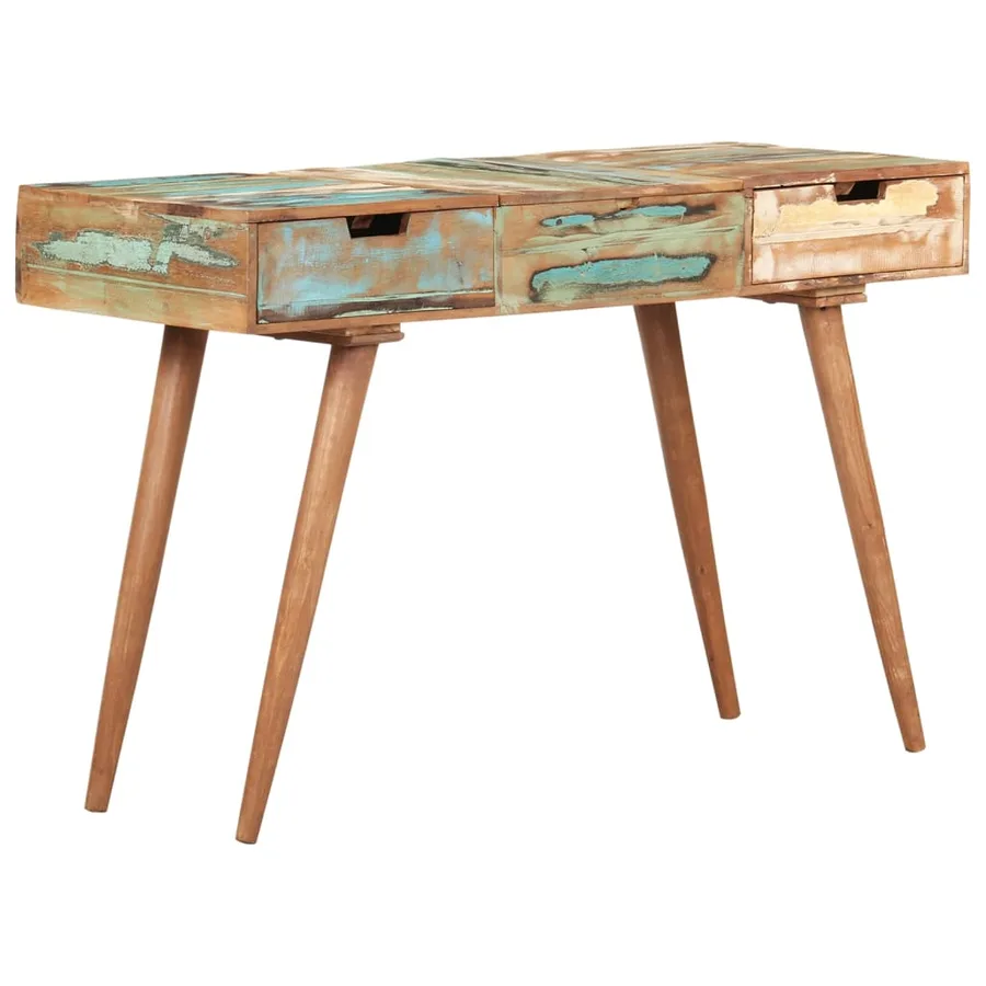 Coiffeuse avec miroir 112x45x76 cm Bois massif de récupération - 13