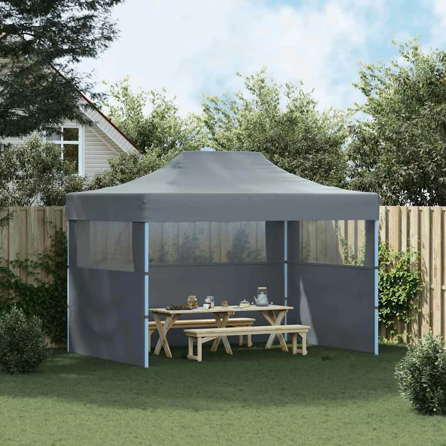 Tente de réception pliable avec 3 parois 3x4 m Acier Anthracite - 3