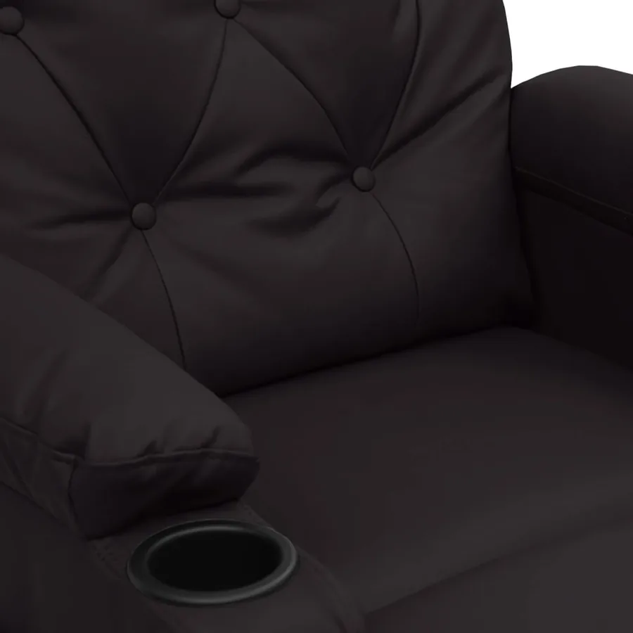 Fauteuil électrique de massage Noir Similicuir - 8