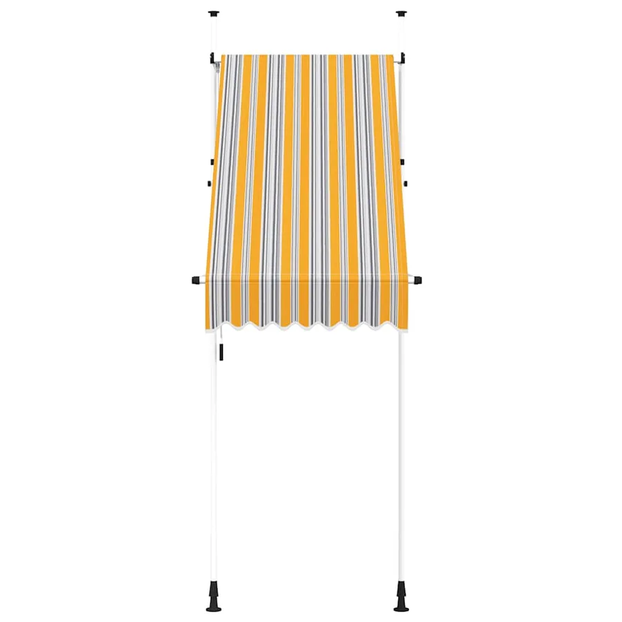 Auvent rétractable manuel 100 cm Rayures jaunes et bleues - 3