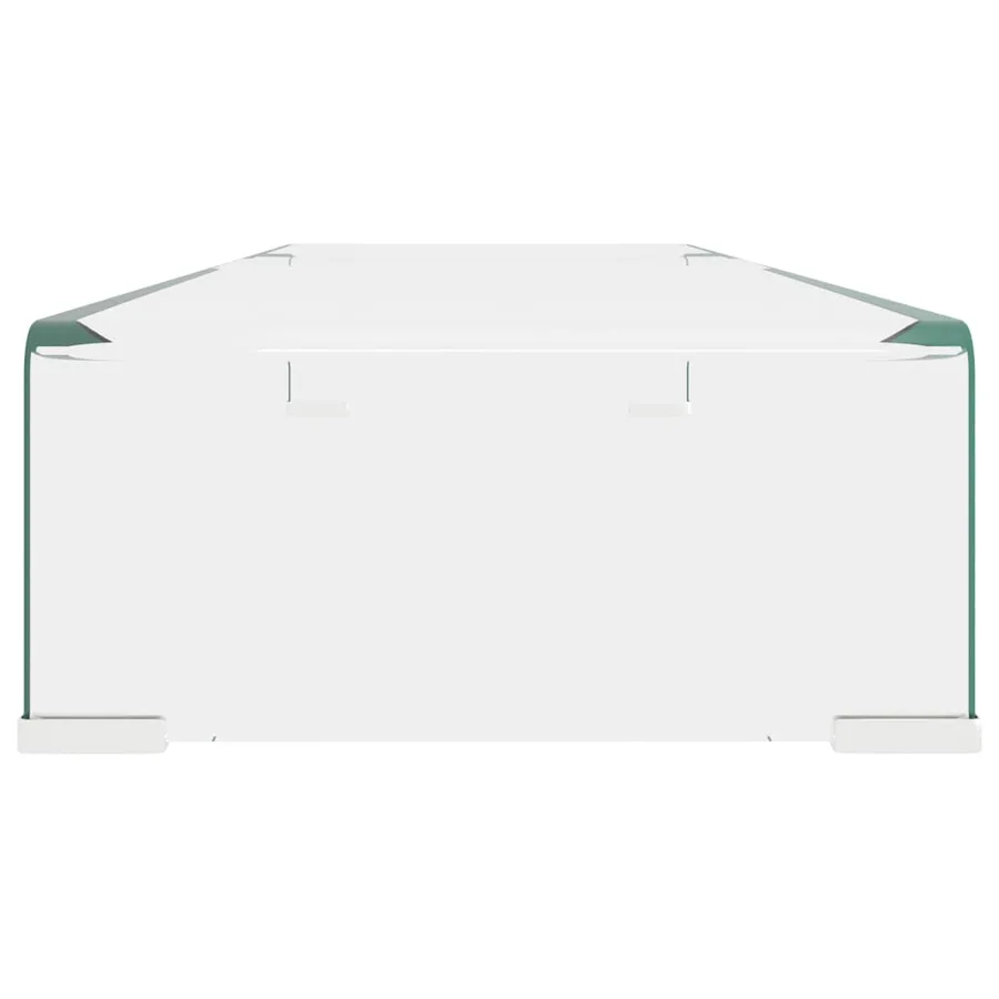 Meuble TV/pour moniteur 90x30x13 cm verre transparent - 4