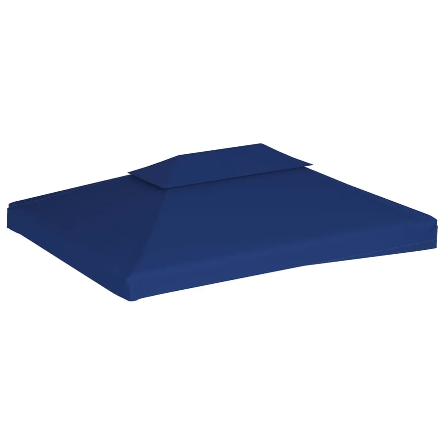 Toile supérieure de belvédère 2 niveaux 310 g/m² 4x3 m Bleu - 2