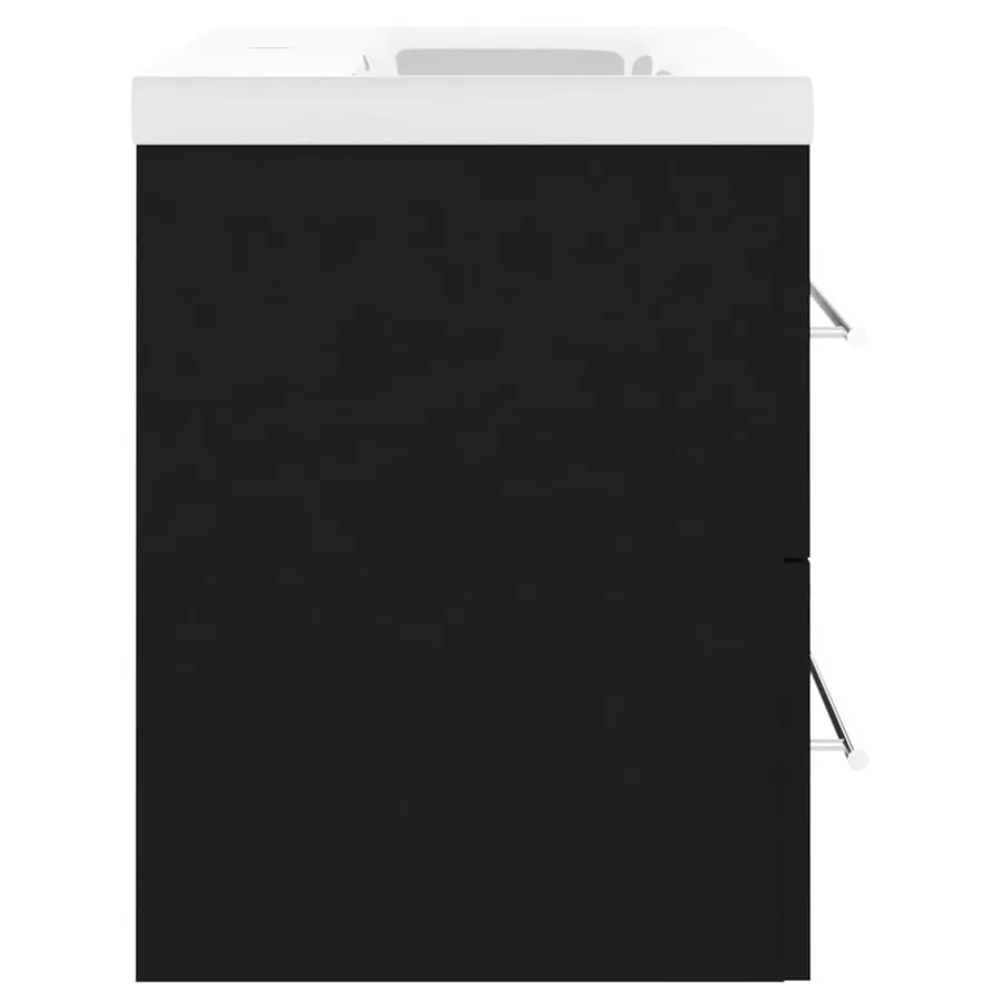 Armoire d'évier avec lavabo intégré Noir Aggloméré - 6