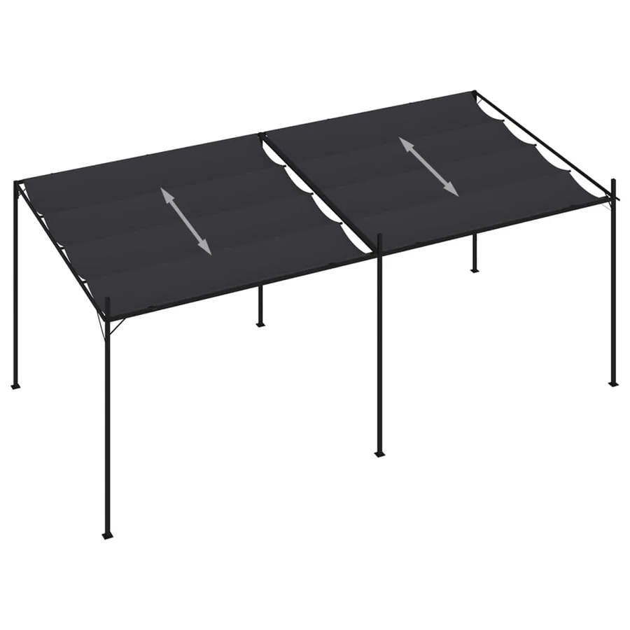 Belvédère avec toit rétractable 600x300x233 cm Anthracite - 3