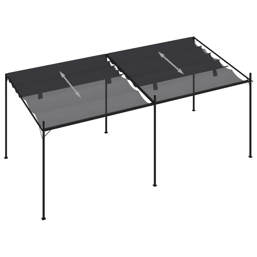 Belvédère avec toit rétractable 600x300x233 cm Anthracite - 4
