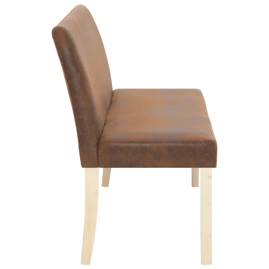 Banc 139,5 cm Marron Similicuir daim - 4
