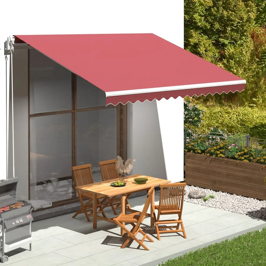 Tissu de remplacement pour auvent bordeaux rouge 4x3,5 m polyester
