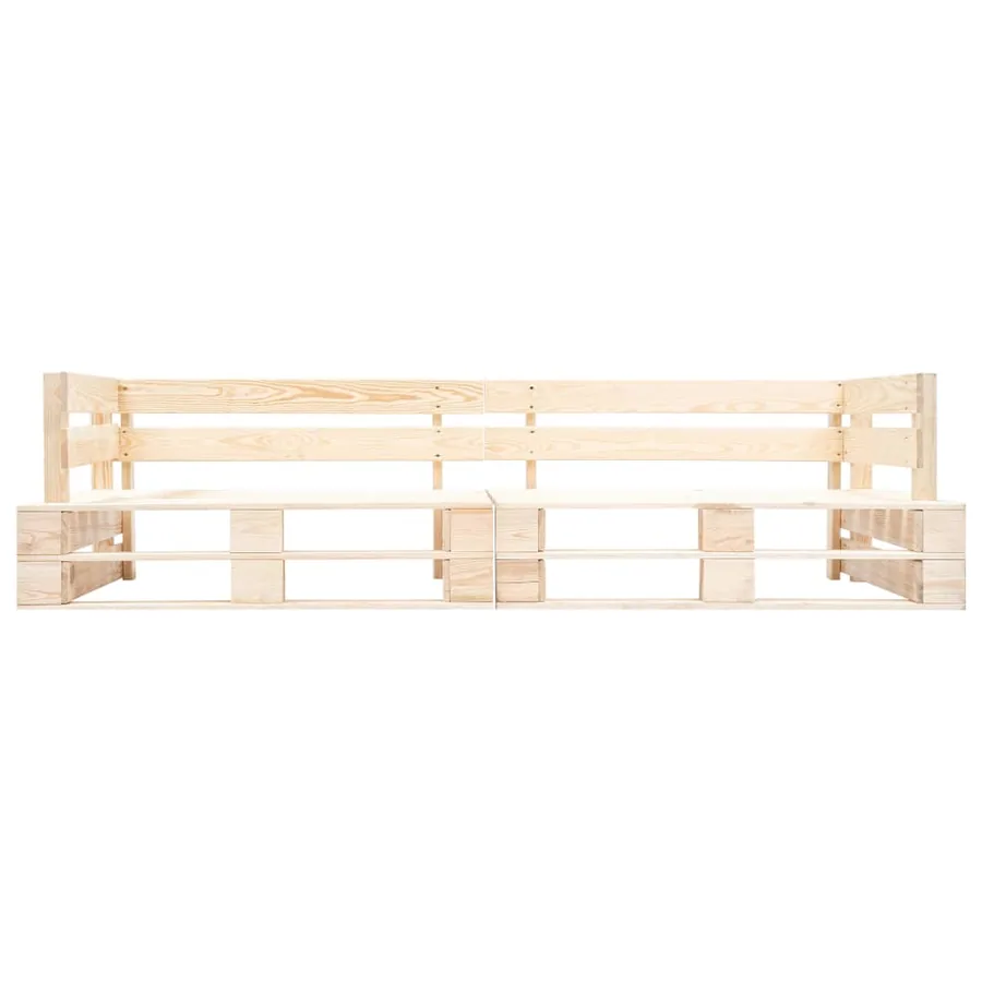 Canapés de jardin palette 2 pcs avec coussins gris Pinède - 3