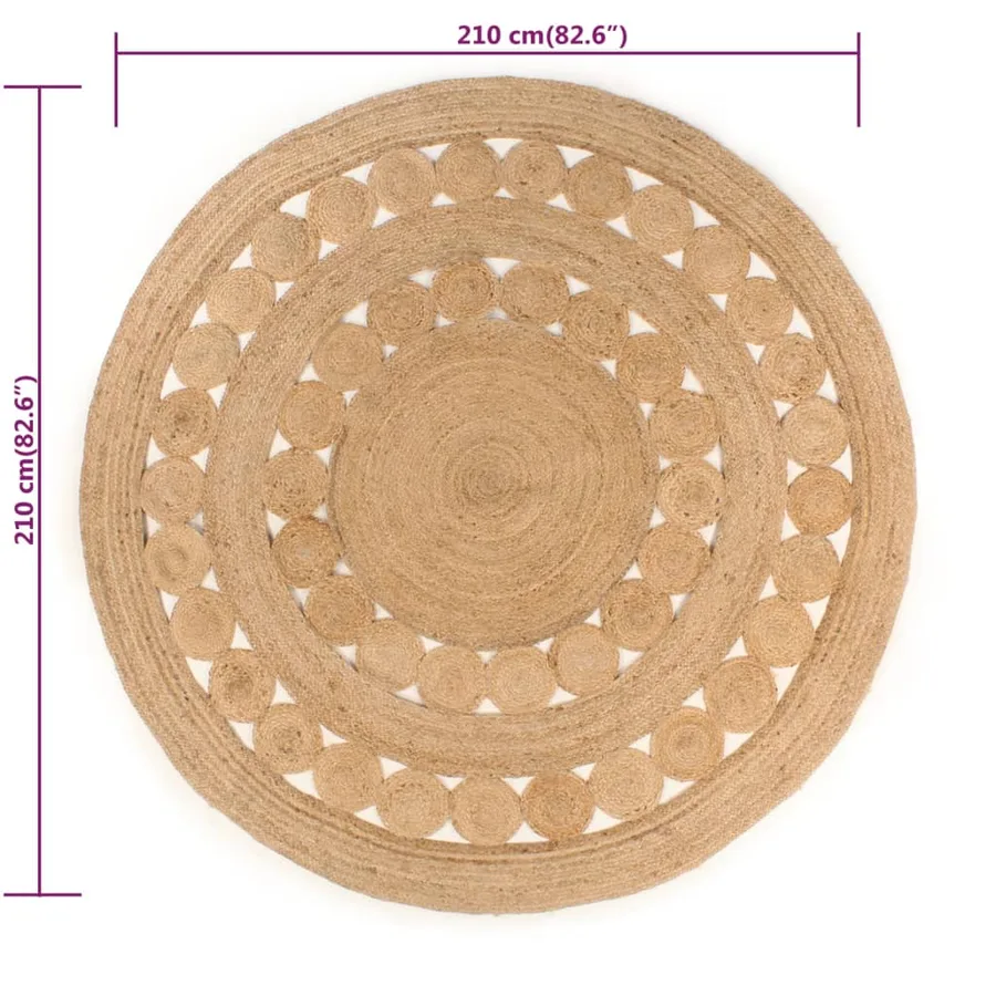 Tapis Design tressé Jute 210 cm Rond - 6