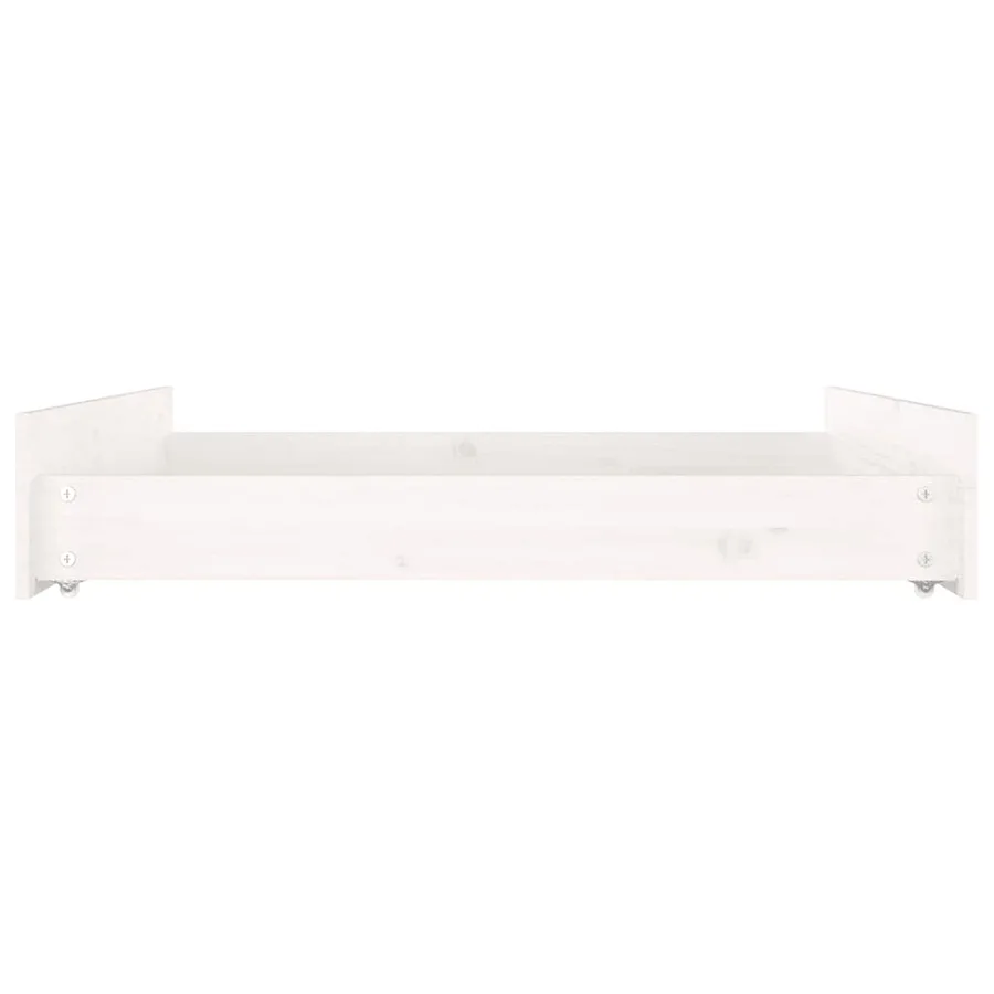 Tiroirs de lit 2 pcs blanc Bois de pin massif - 5