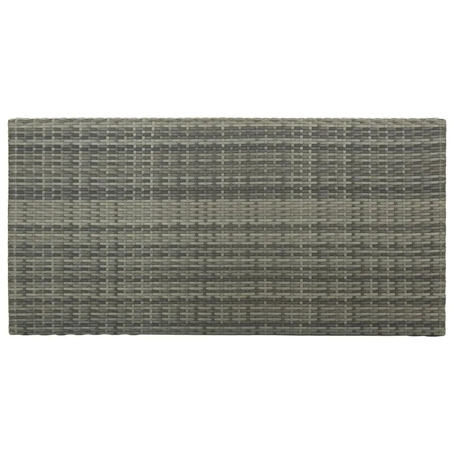 Table de bar avec rangement Gris 120x60x110 cm Résine tressée - 5