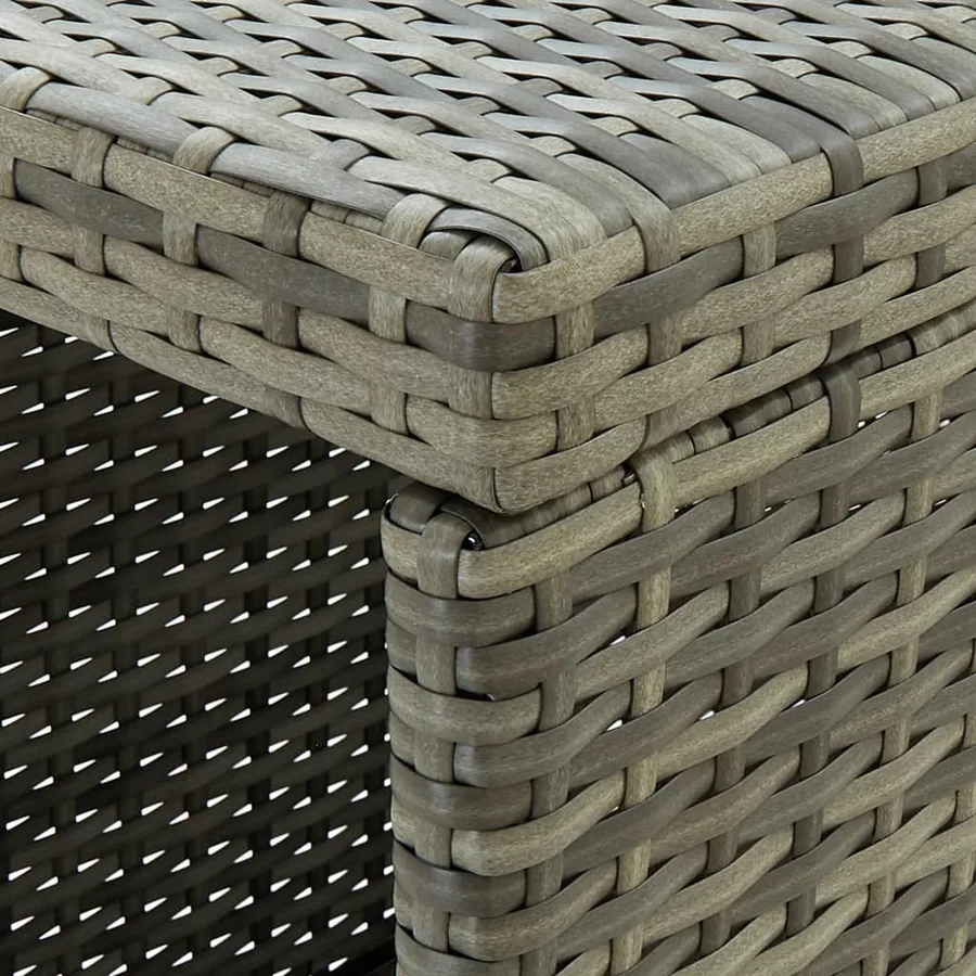 Table de bar avec rangement Gris 120x60x110 cm Résine tressée - 6