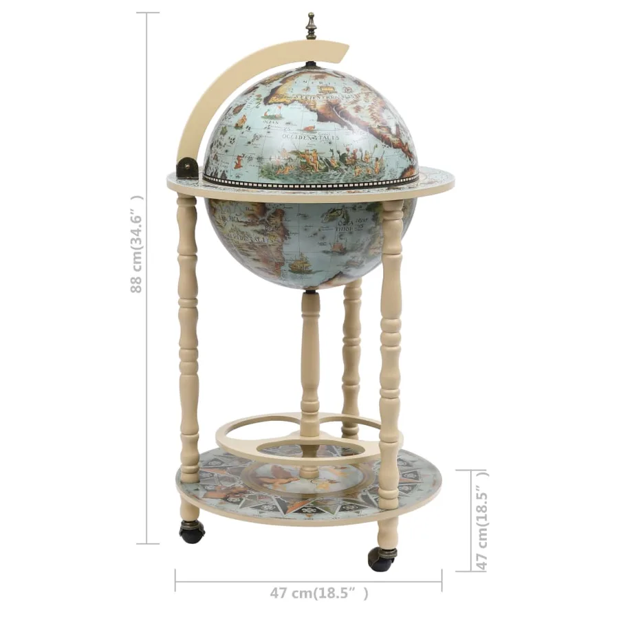 Bar sous forme de globe Bois d'eucalyptus Bleu - 8
