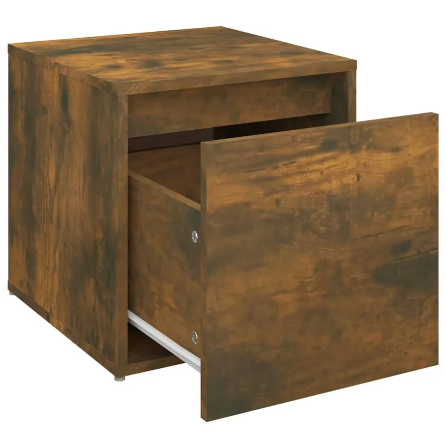 Tiroir boîte Chêne fumé 40,5x40x40 cm Bois d'ingénierie - 6