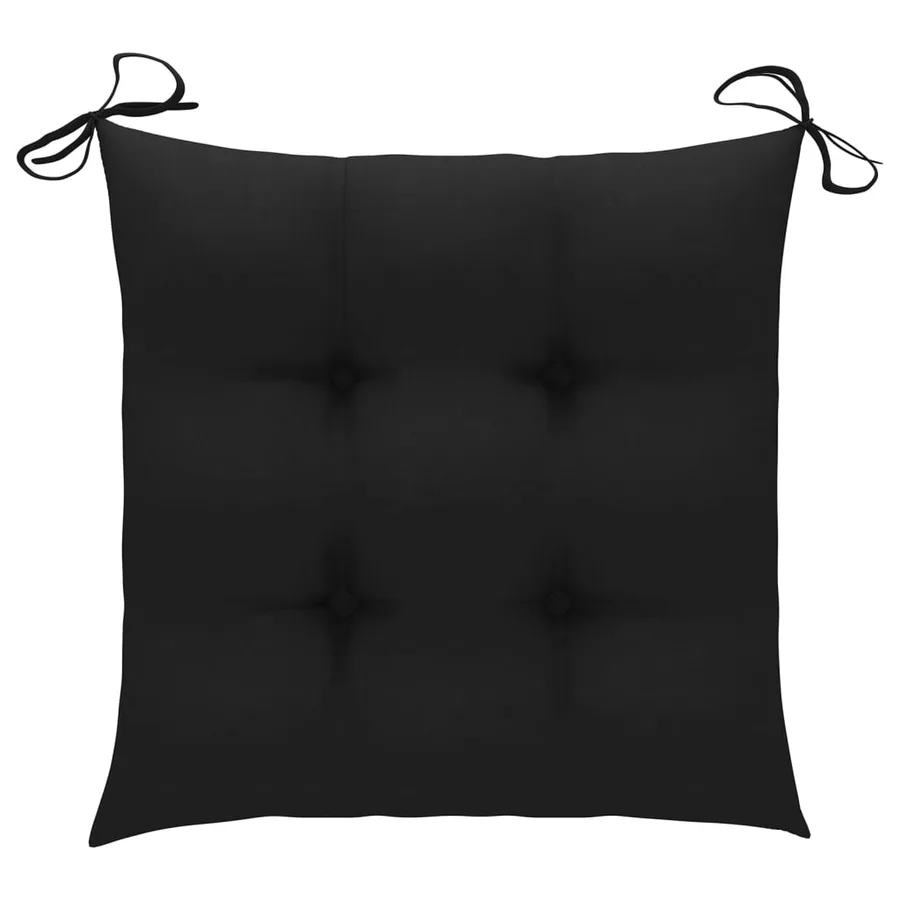 Chaises de jardin lot de 8 avec coussins Bois de teck massif - 10