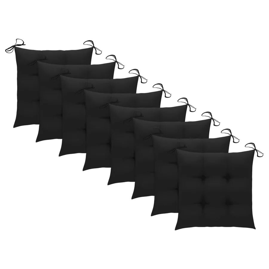 Chaises de jardin lot de 8 avec coussins Bois de teck massif - 8