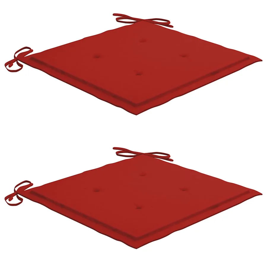 Chaises de jardin avec coussins lot de 2 Teck solide et acier - 7