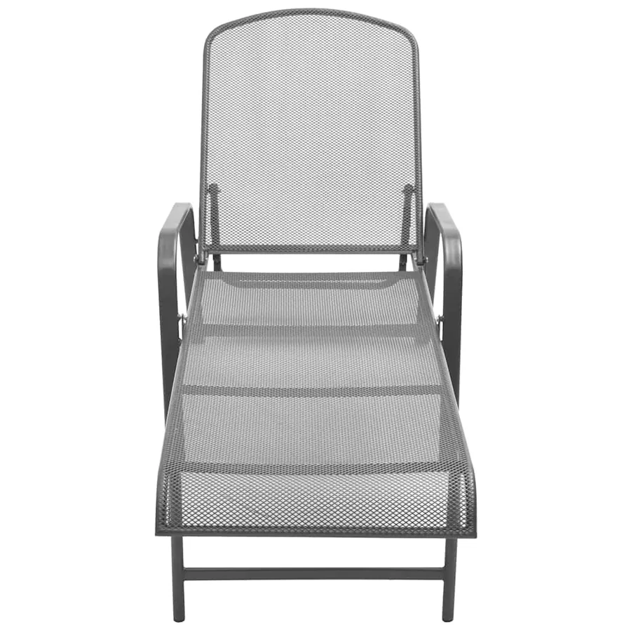 Chaises longues lot de 2 avec table Acier Anthracite - 4