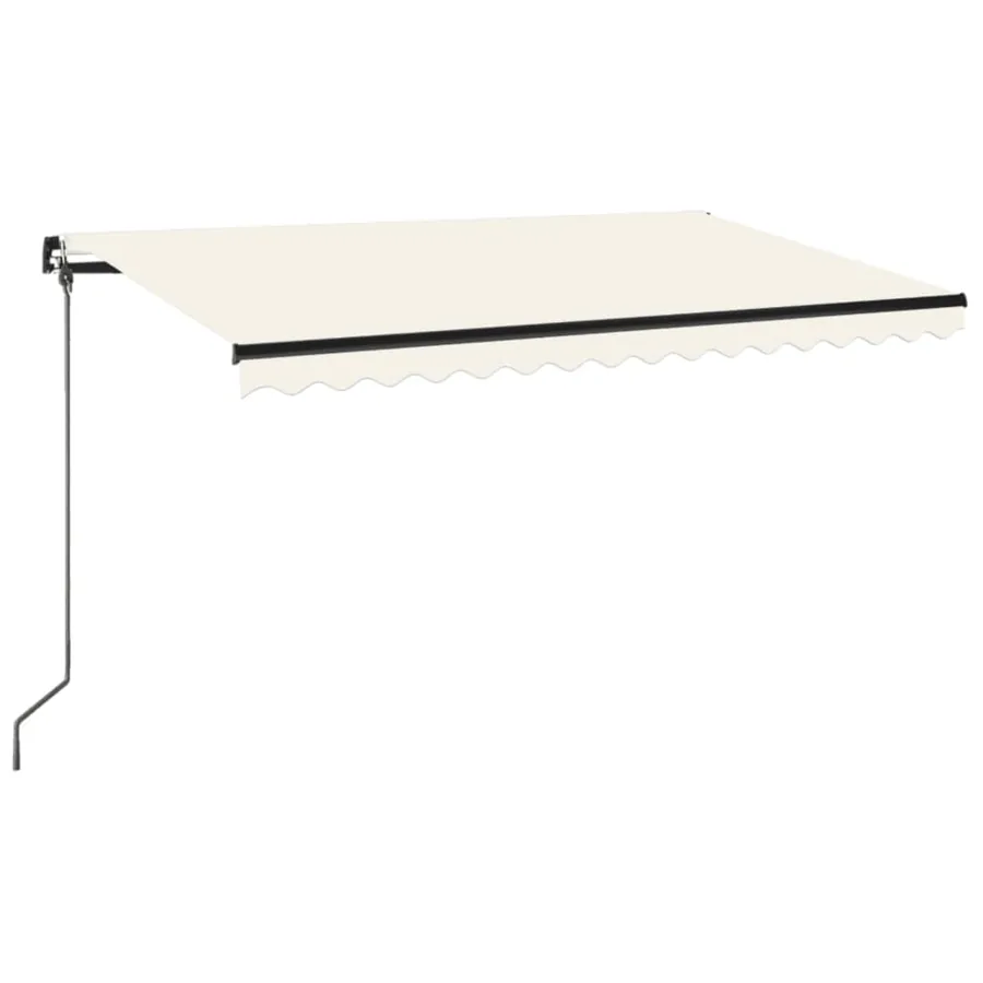Auvent manuel rétractable avec LED 400x350 cm Crème - 2