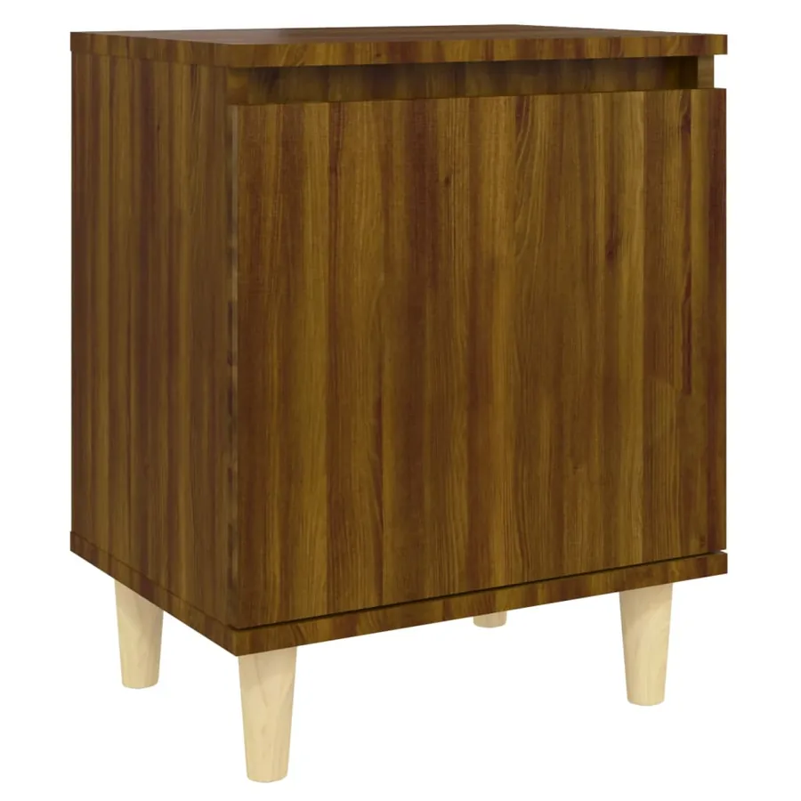 Table de chevet avec pieds en bois Chêne marron 40x30x50 cm - 2