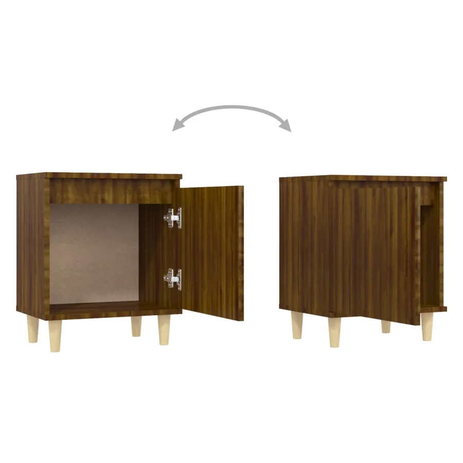 Table de chevet avec pieds en bois Chêne marron 40x30x50 cm - 7