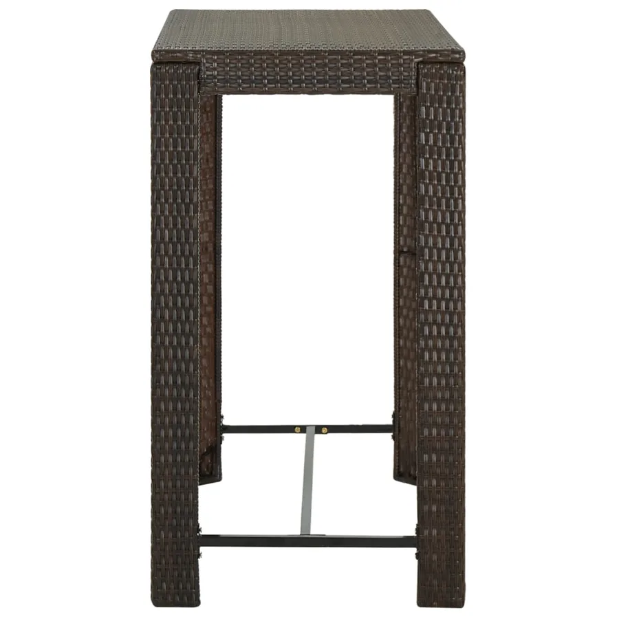 Table de bar de jardin Marron 100x60,5x110,5 cm Résine tressée - 3
