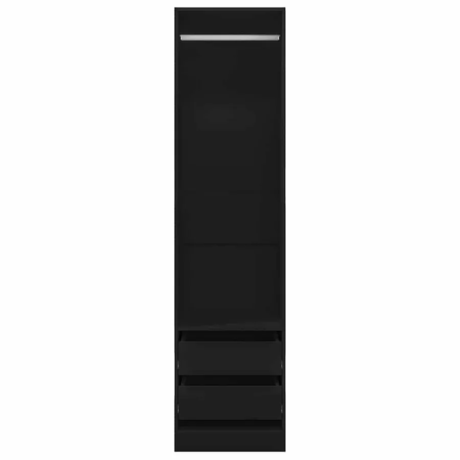 Garde-robe avec tiroirs Noir 50x50x200 cm Bois d'ingénierie - 4