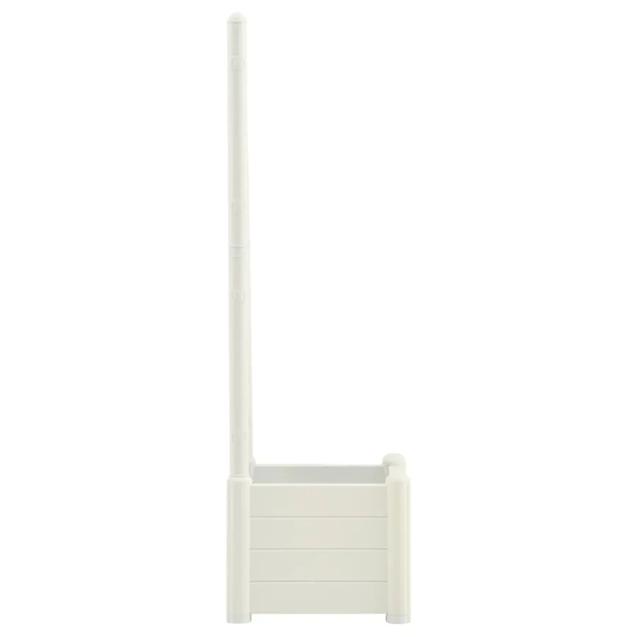 Jardinière avec treillis 43x43x142 cm PP Blanc - 4