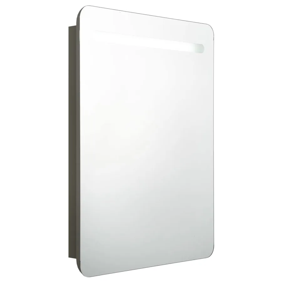 Armoire de salle de bain à miroir LED anthracite 60x11x80 cm - 2