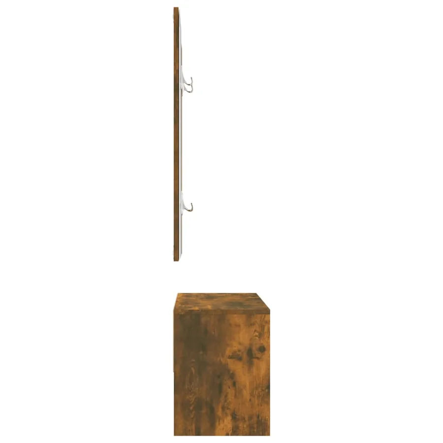 Ensemble de meubles de couloir Chêne fumé Bois d'ingénierie - 7