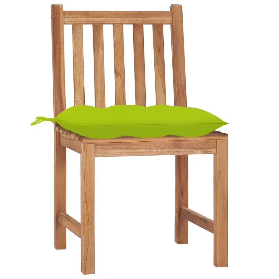 Chaises de jardin lot de 8 avec coussins Bois de teck massif - 3
