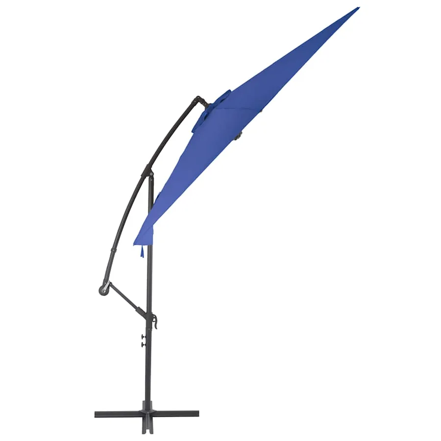 Parasol de jardin en porte-à-faux avec mât en aluminium bleu - 3