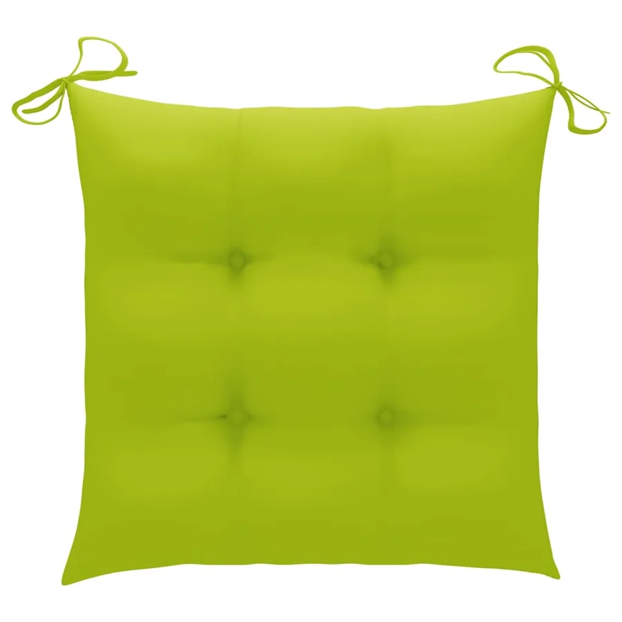 Chaises de jardin lot de 4 avec coussins Bois de teck massif - 9