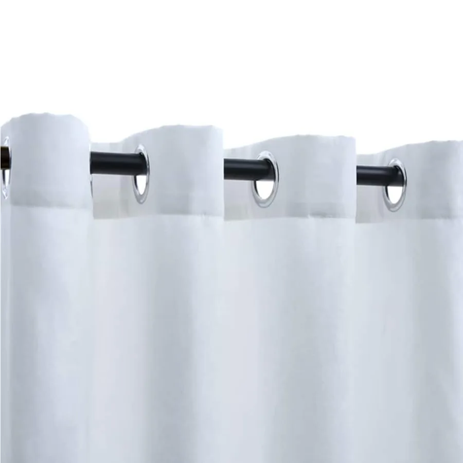 Rideau occultant et anneaux en métal 2pcs Blanc cassé 140x225cm - 3
