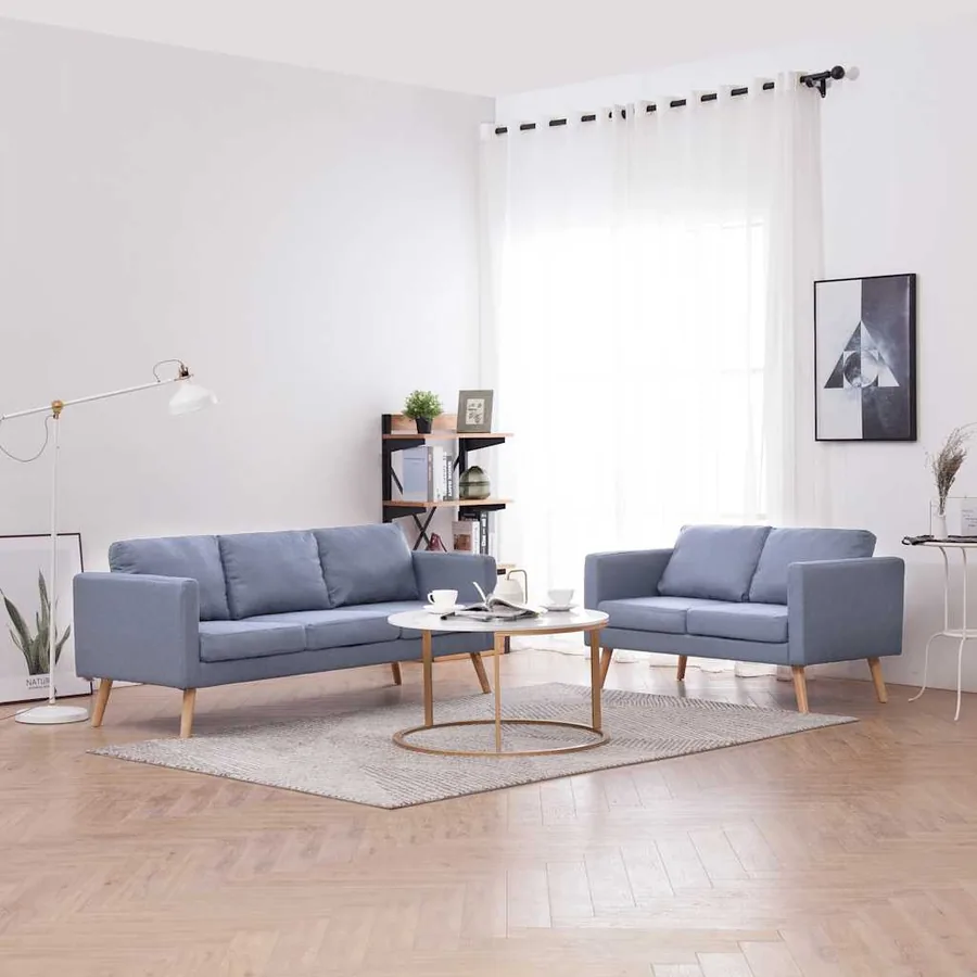 Ensemble de canapés à 2 places et à 3 places Tissu Gris clair