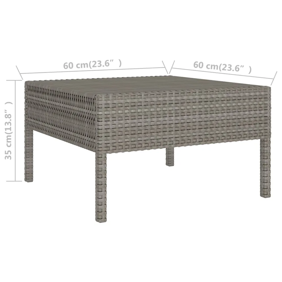 Salon de jardin 3 pcs avec coussins Résine tressée Gris - 8