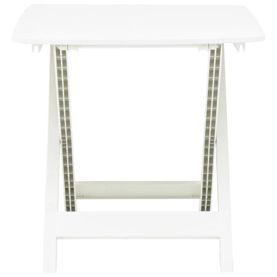 Table pliable de jardin Blanc 79x72x70 cm Plastique - 2