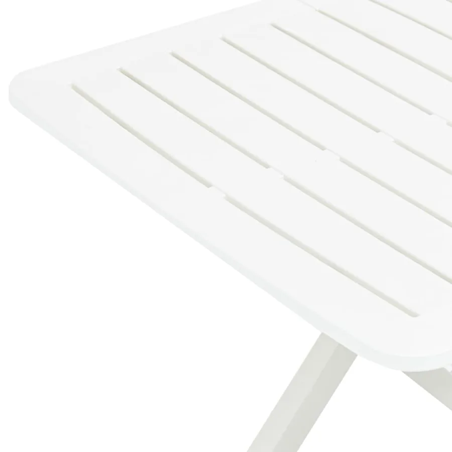 Table pliable de jardin Blanc 79x72x70 cm Plastique - 5