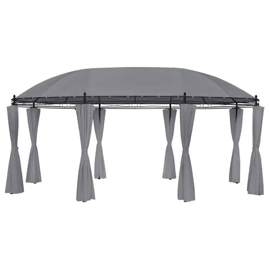 Tonnelle avec rideaux 520x349x255 cm Anthracite