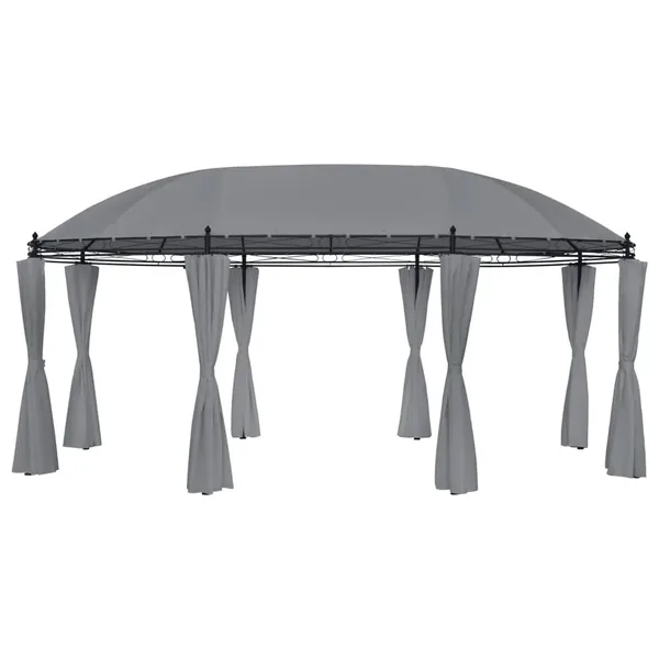 Tonnelle avec rideaux 520x349x255 cm Anthracite