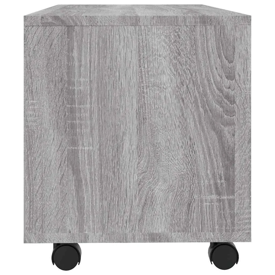 Meuble TV sur roulettes Sonoma gris 90x35x35 cm Bois ingénierie - 5